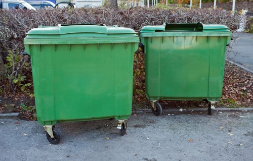 Commercial skip delivery at a business site in Poplar