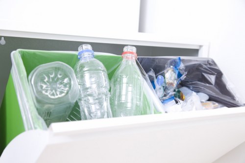 Various types of construction waste materials
