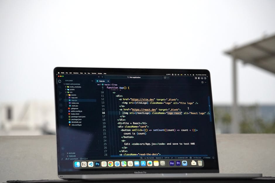 A computer screen displaying lines of code in a text editor, with HTML tags and attributes visible in various colors such as blue, green, yellow, and red. The code includes image source links, class n